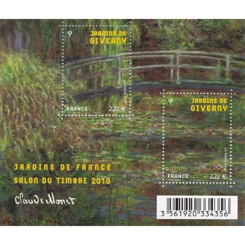 Feuillet de 2 timbres Jardins de France Giverny F4479 neuf**.