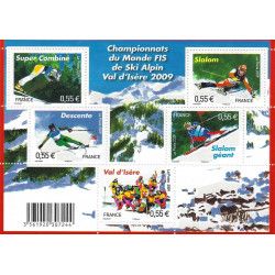 Feuillet de 5 timbres Championnats du Monde FIS de ski F4329 neuf**.