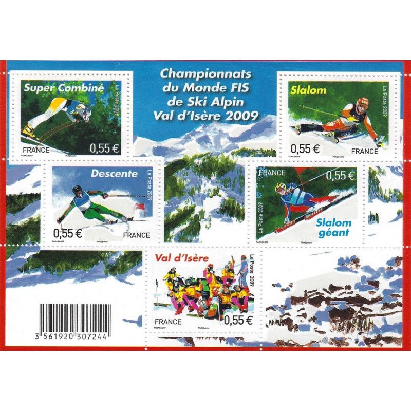 Feuillet de 5 timbres Championnats du Monde FIS de ski N°F4329 neuf**.