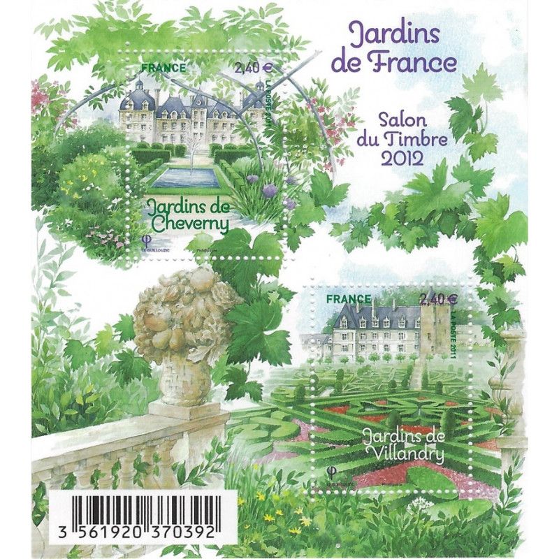 Feuillet de 2 timbres Jardins de France Cheverny et Villandry N°F4580 neuf**.