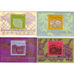 Feuillets de timbres Dentelles mécaniques N°F4600-F4603 neuf**.