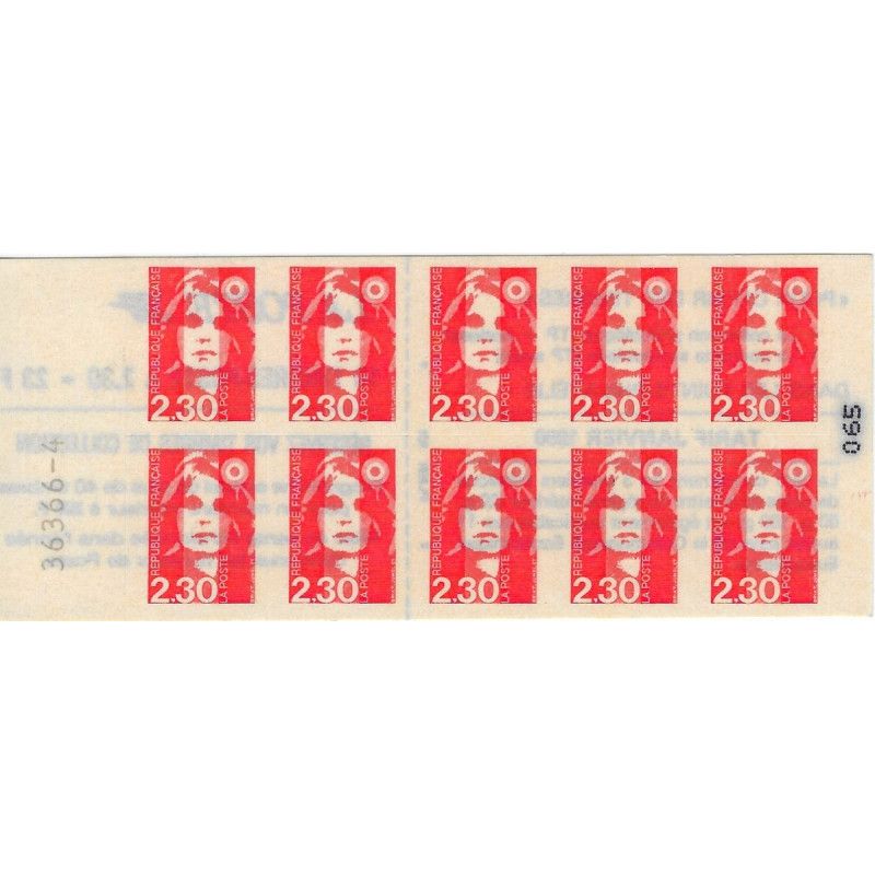 Carnet de 10 timbres Marianne de Briat N°2630-C1.