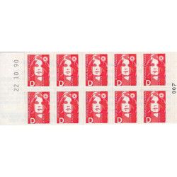 Carnet de 10 timbres type Marianne de Briat D N°2713-C1.