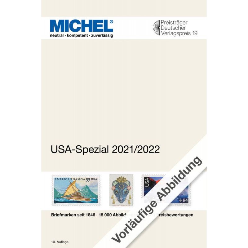 Catalogue de cotation Michel USA spécialisé 2021-2022.