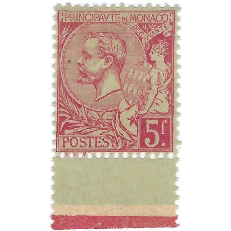 Prince Albert 1er timbre de Monaco N°21 bdf neuf**.