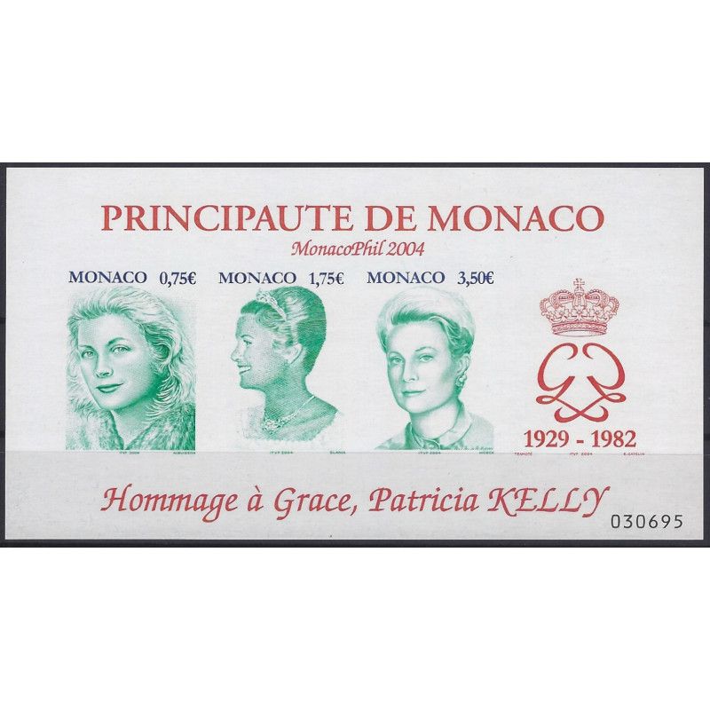 Monaco bloc-feuillet de timbres N°90 Grace Kelly neuf**.