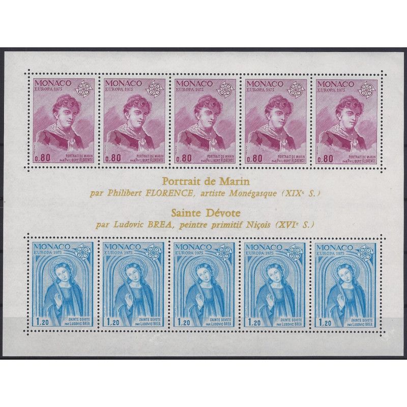 Monaco bloc-feuillet de timbres N°10 Europa neuf**.