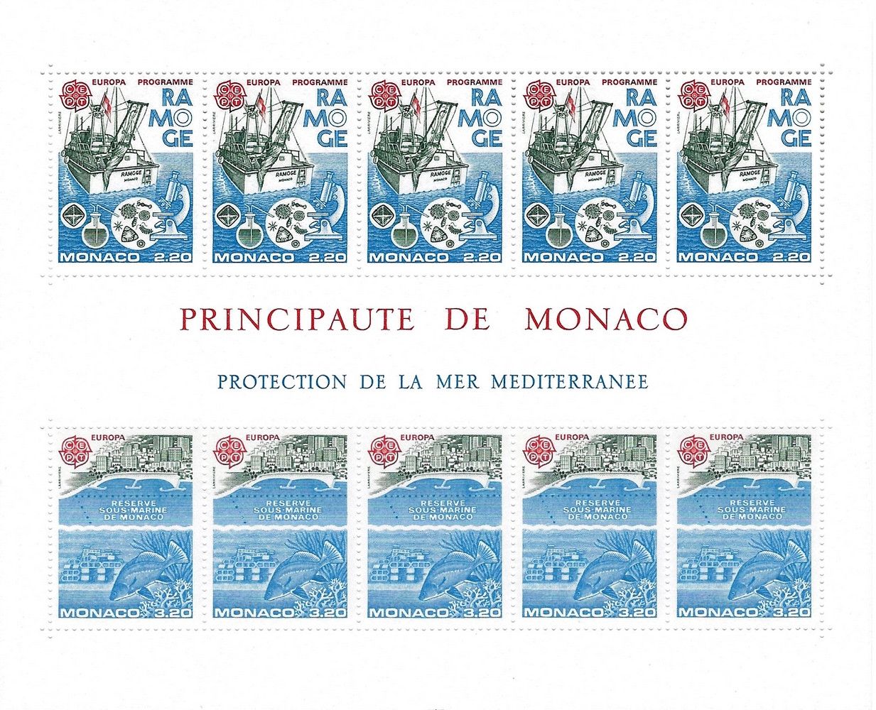 Monaco 1045-1048 Bloc De Six (complète Edition) Neuf Avec