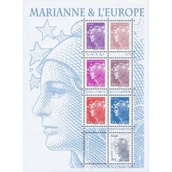 Feuillet de 7 timbres Marianne et L'Europe F4614 neuf**.