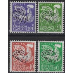 Coq gaulois timbres préoblitérés de France N°119-122 neuf **.