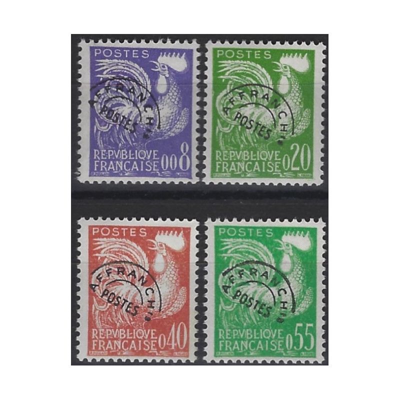 Coq gaulois timbres préoblitérés de France N°119-122 neuf **.
