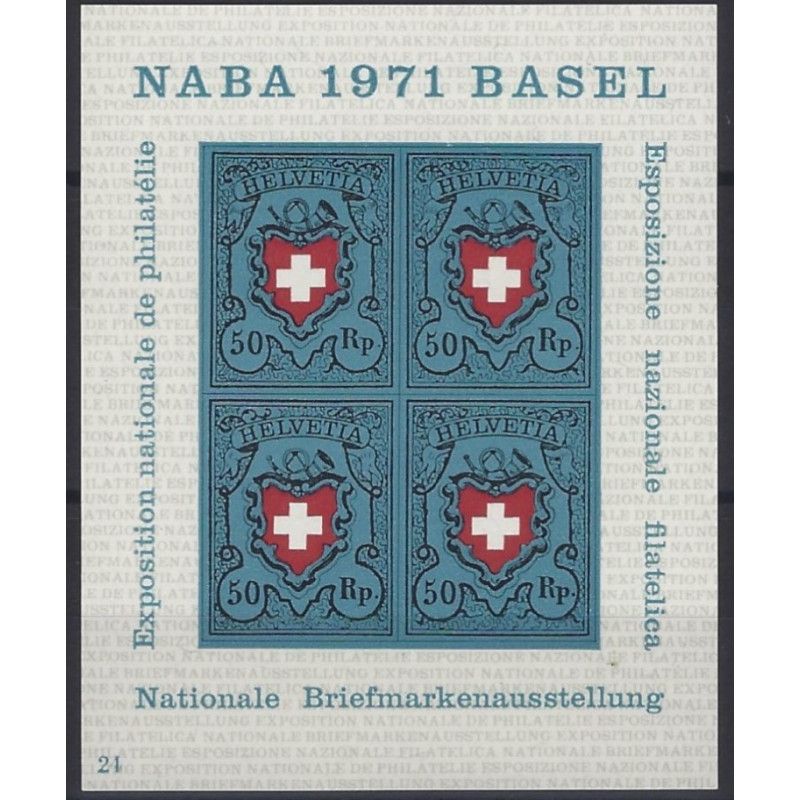 Suisse bloc-feuillet de timbres N°21 neuf**.