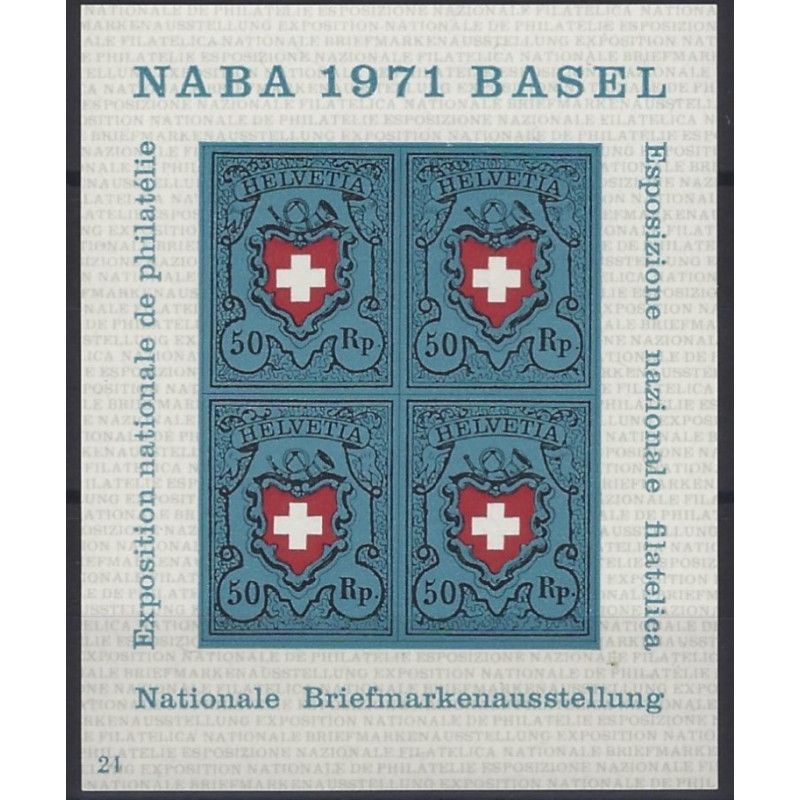 Suisse NABA bloc feuillet de timbres N°21 neuf**.