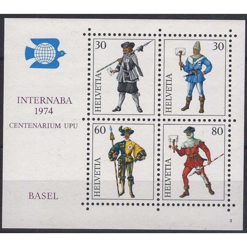 Suisse INTERNABA bloc feuillet de timbres N°22 neuf**.