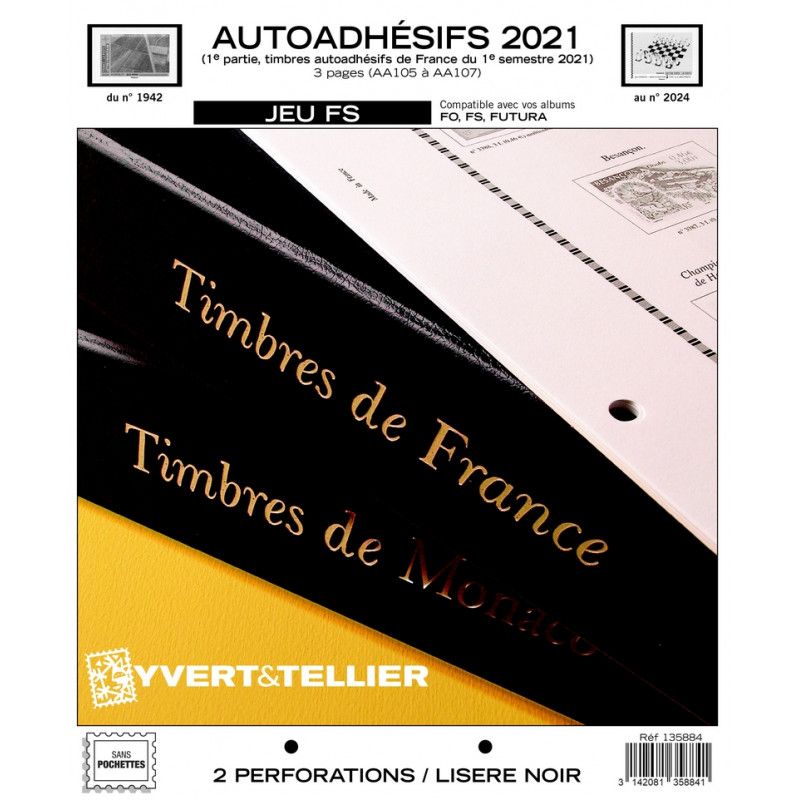 Jeux FS France timbres autoadhésifs 2021 premier semestre.