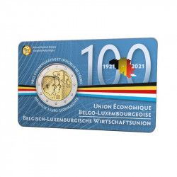 2 euros Belgique 2021 coincard version française -  Union économique.