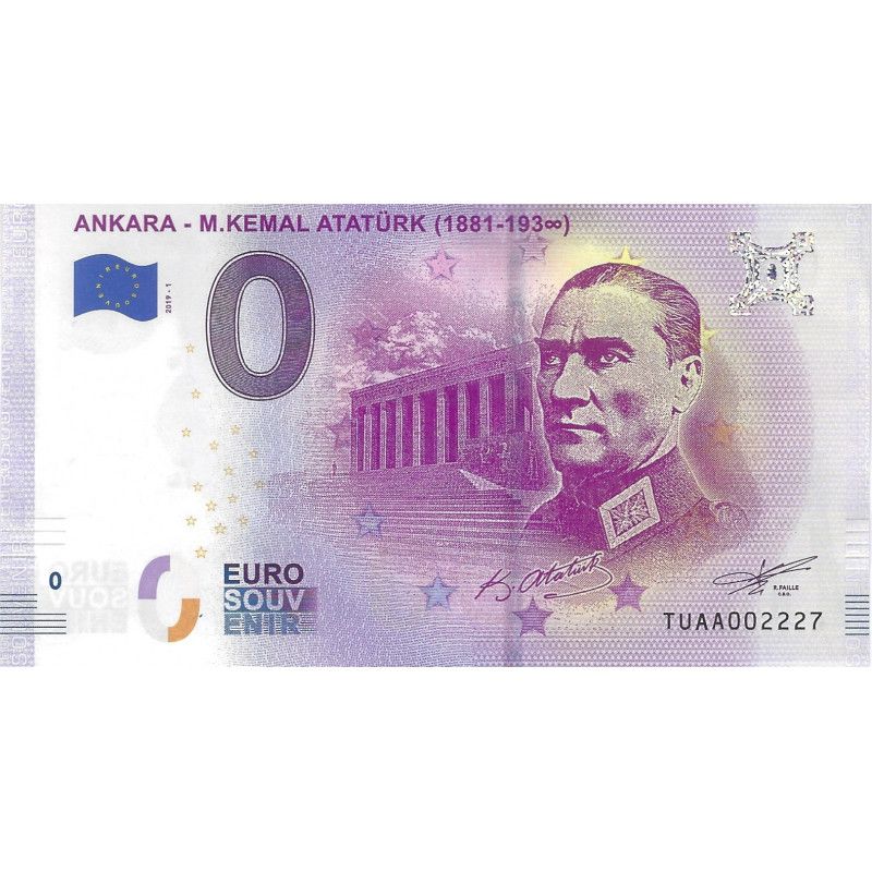 Billet Euro souvenir Ankara - Mustafa Kemal Atatürk 2019.