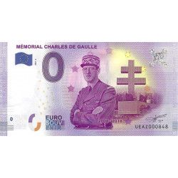 Billet Euro souvenir Memorial Charles De Gaulle 2018.