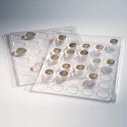 Feuilles plastique Encap à 12 cases rondes pour capsules 46 à 47 mm.