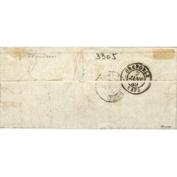 Cérès non dentelé N°3 oblitéré plume + càd sur lettre du 5 janvier 1849. R