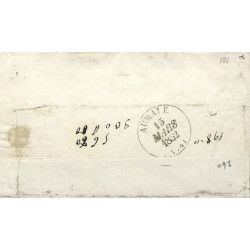 Cérès non dentelé N°4 bande de 4 oblitéré sur lettre 3 ports pour Aumale 1852. R