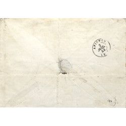 Présidence timbre de France N°10 bloc de 4 oblitéré étoile sur lettre de Paris 1853, RR.