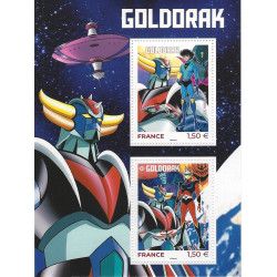 Feuillet de 2 timbres Goldorak F5526 neuf**.