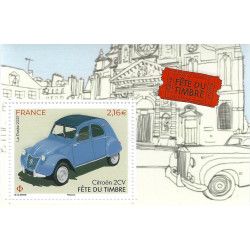 Feuillet du timbre Citroën 2CV N°F5520 neuf**.