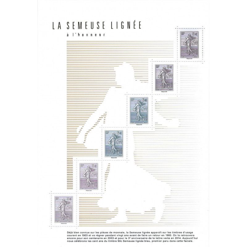 Feuillet de 6 timbres Semeuse lignée N°F5532 neuf**.