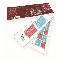Carnet mixte de 14 timbres 50 ans de la Marianne de Béquet N°1529.