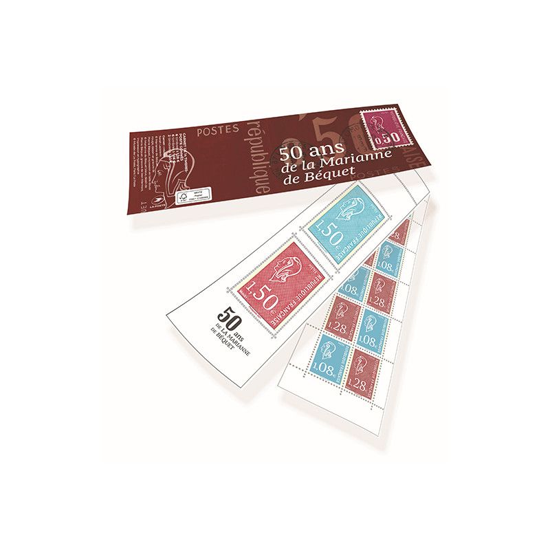 Carnet mixte de 14 timbres 50 ans de la Marianne de Béquet N°1529.