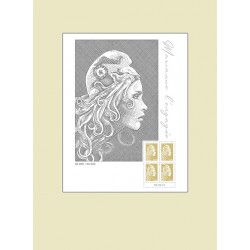 Affiche Marianne l'engagée dorée à tirage limitée N°5534A.