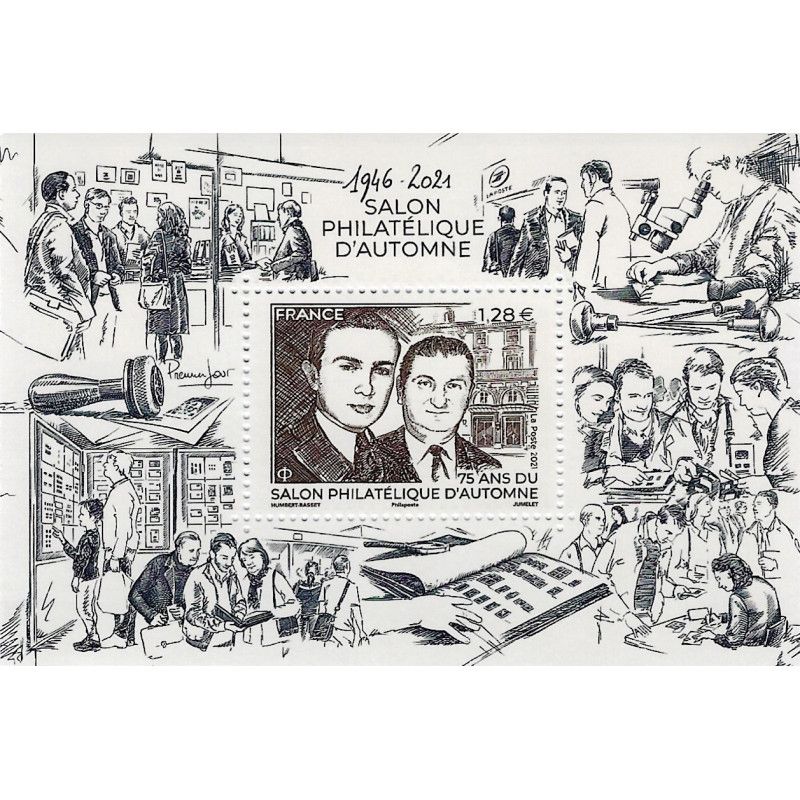 Feuillet de timbre 75 ans du salon philatélique N°F5539 neuf**.