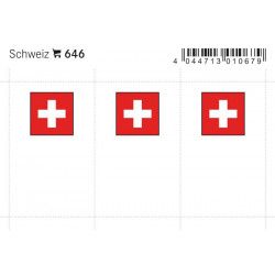 Feuillet de drapeaux Suisse en couleurs pour reliures.