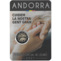 2 euros commémorative Andorre 2021 - Seniors coffret BU Coincard.