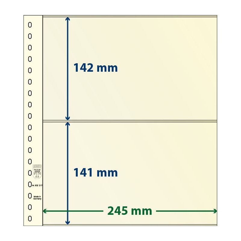 Feuille neutre Lindner-T à 2 bandes. (802 218)