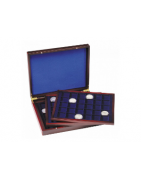 Coffret numismatique Volterra Leuchtturm pour monnaies euro, 2 euros commémoratives, monnaies du monde.