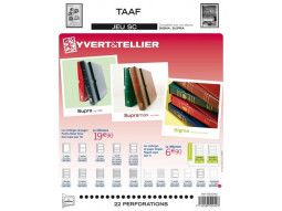 Les feuilles Supra de Yvert et Tellier pour collectionner les timbres de T.A.A.F. avec pochettes de protection.