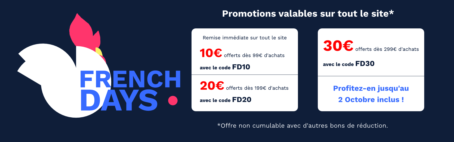 French Days, jusqu'à-30  euros de remise sur tout le site !