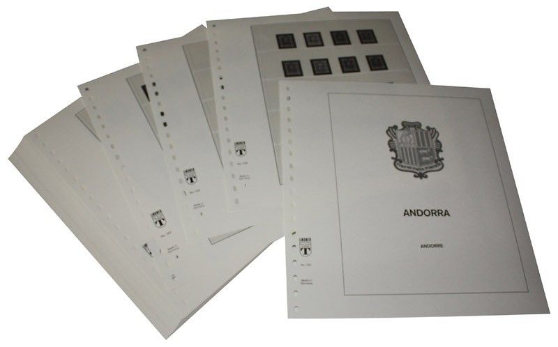 Albums Lindner-T pour collectionner les timbres d’Andorre Espagnol parus jusqu'à nos jours.
