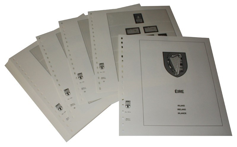 Albums pré imprimées Lindner-T pour collectionner les timbres d’Irlande.