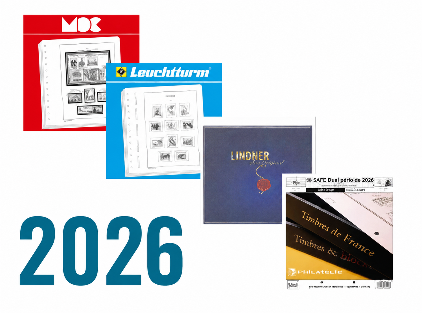 Compléments albums de timbres France 2026 – Yvert, SAFE, Leuchtturm, Lindner, Moc.