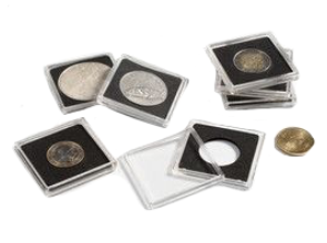 Capsules numismatiques carrées Quadrum Leuchtturm sont adaptées pour monnaies précieuses.